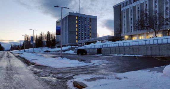 UAF campus at night